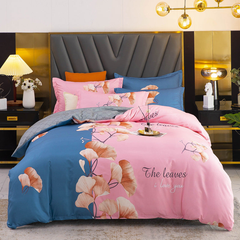 Thickened Brushed Four-piece Winter Bed Sheet And Duvet Cover Three-piece Bedding Set