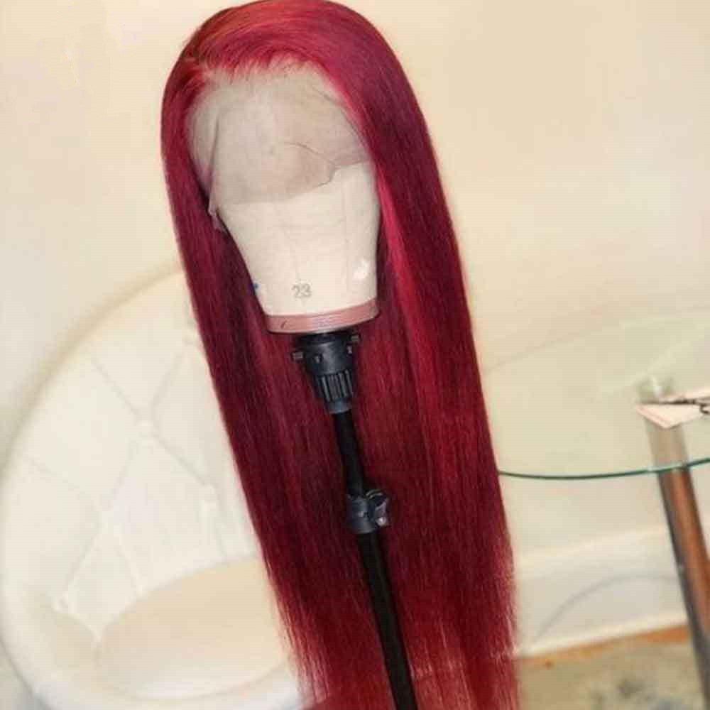 Burgundy Lace Front Human Hair Wigs Red Human Hair Wig