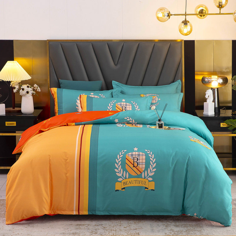 Thickened Brushed Four-piece Winter Bed Sheet And Duvet Cover Three-piece Bedding Set