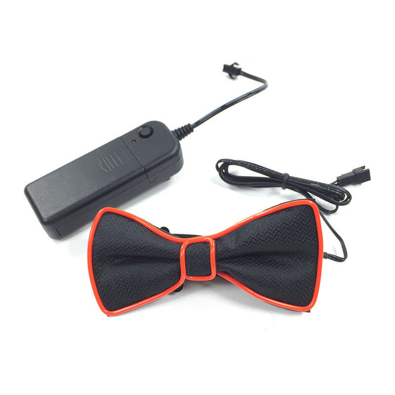 Battery Powered LED Light Up EL Mens Bow Tie Necktie for Halloween Wedding Party DC3V