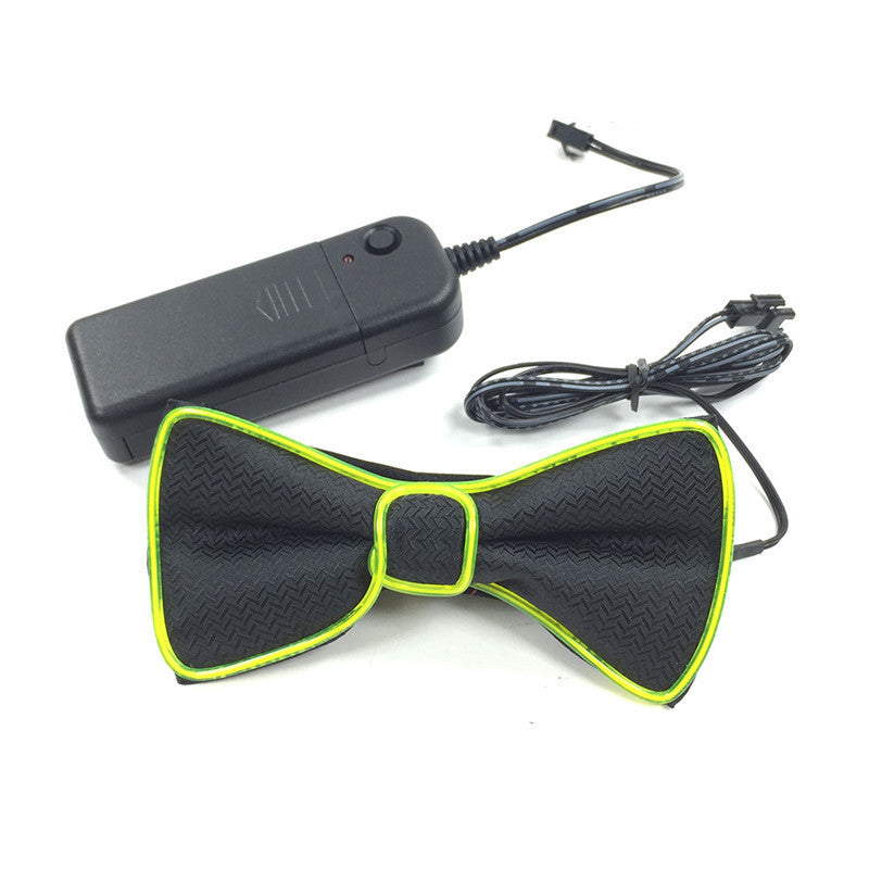 Battery Powered LED Light Up EL Mens Bow Tie Necktie for Halloween Wedding Party DC3V