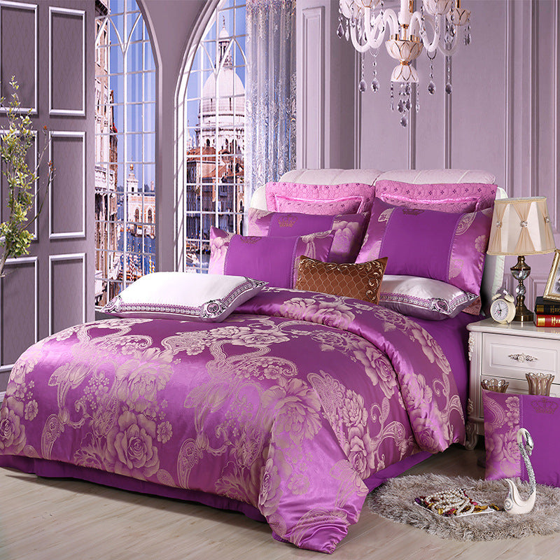 Active satin jacquard four-piece bedding