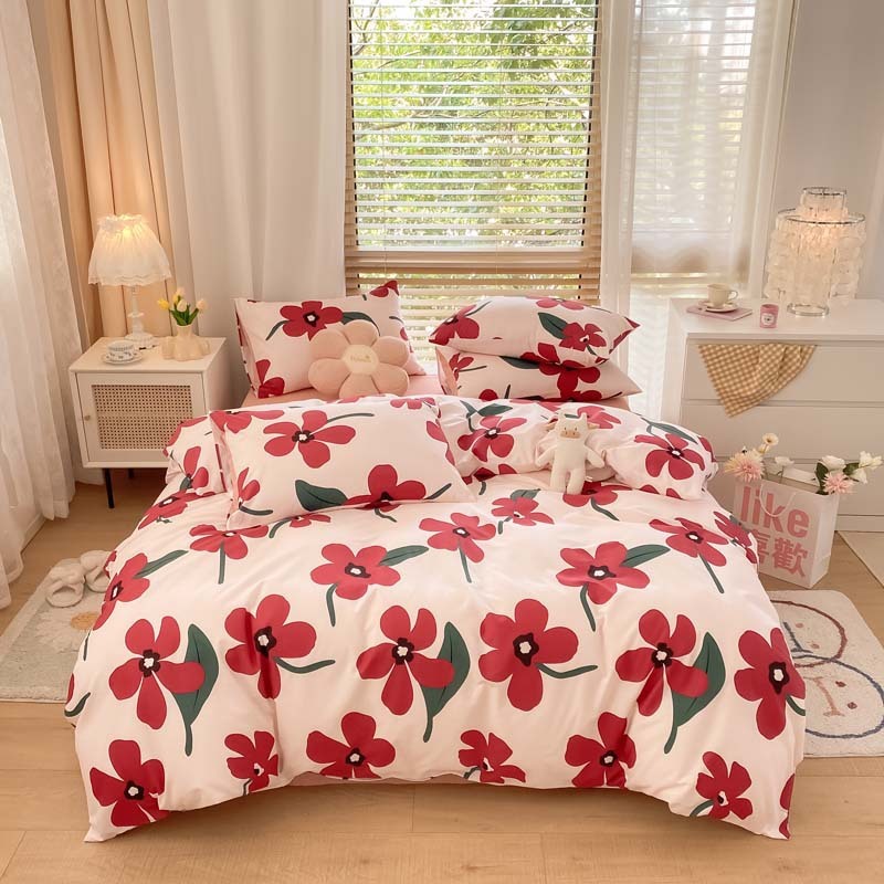 Pure Cotton Brushed Four-piece Thick Bedding