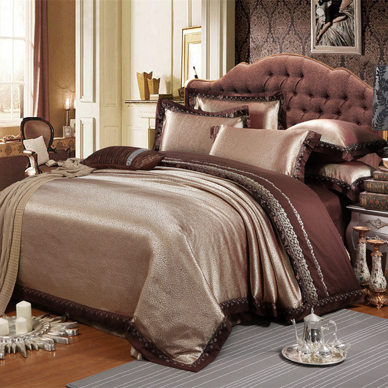 European style satin jacquard four piece set