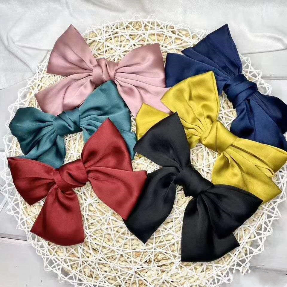 High-grade Satin Bow Headdress Flower Hair Ring