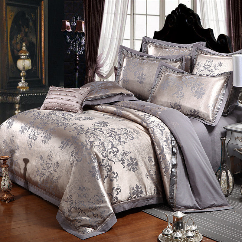 European style satin jacquard four piece set