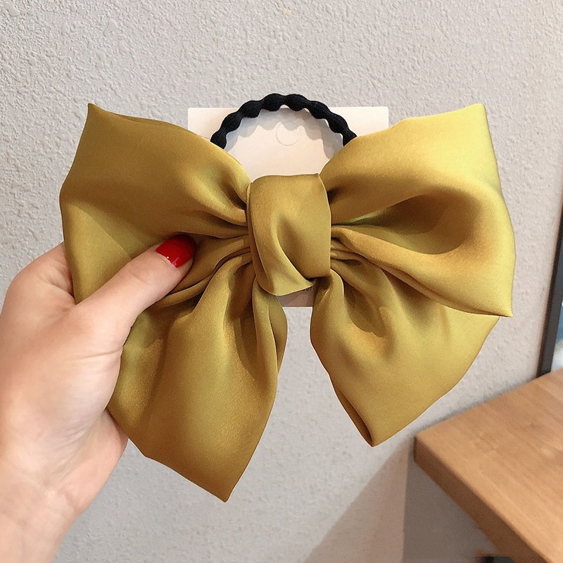 High-grade Satin Bow Headdress Flower Hair Ring