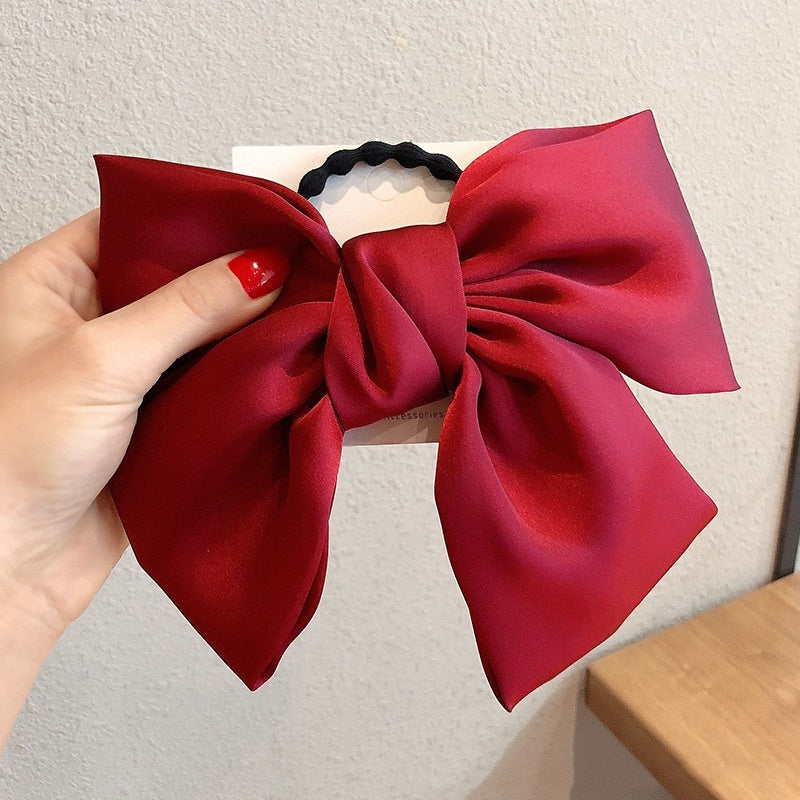 High-grade Satin Bow Headdress Flower Hair Ring