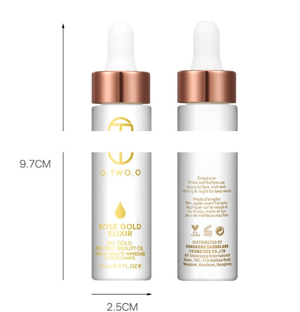 24k Rose Gold Elixir Skin Make Up Oil For Face Essential Oil Before Primer Foundation Moisturizing Face Oil Anti-aging