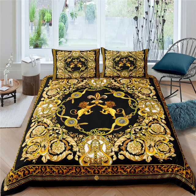 European-Style Printed Quilt Ver Luxury Bedding Set Comfort