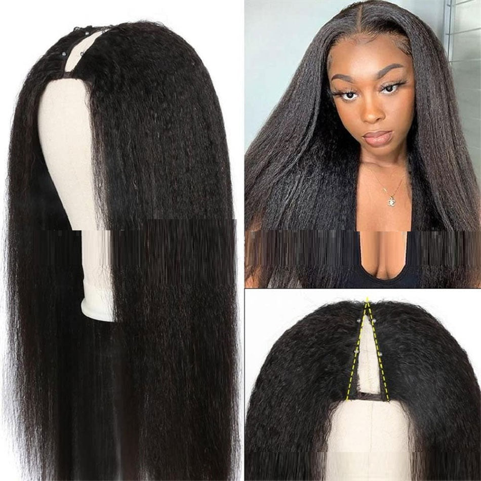 Lace Free Mechanism Yaki Straight Pure Human Wig