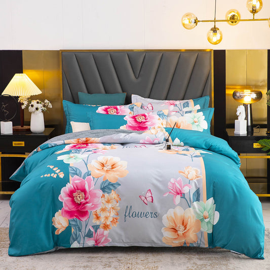 Thickened Brushed Four-piece Winter Bed Sheet And Duvet Cover Three-piece Bedding Set