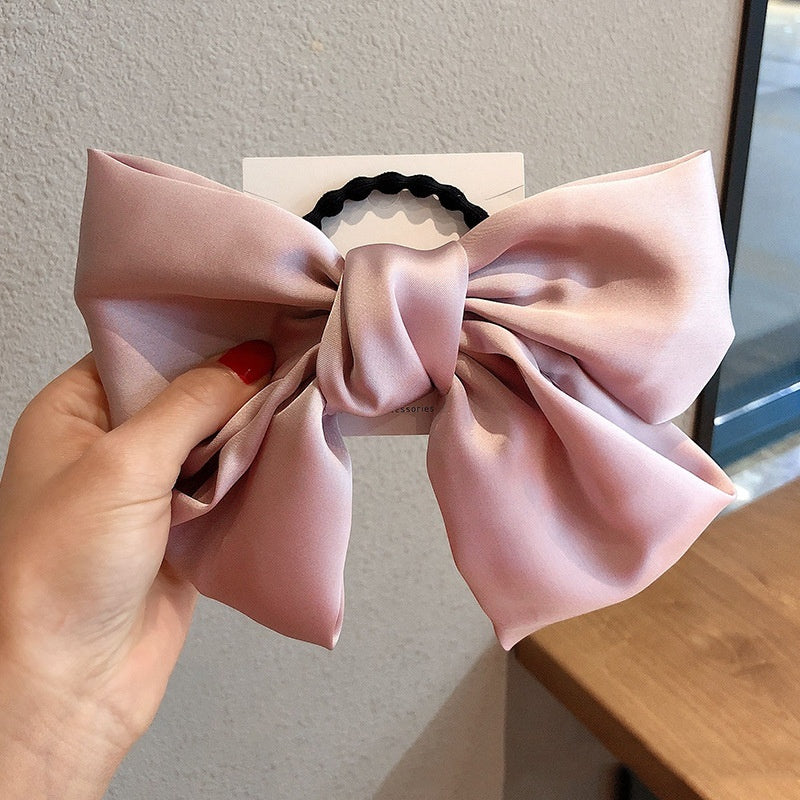 High-grade Satin Bow Headdress Flower Hair Ring