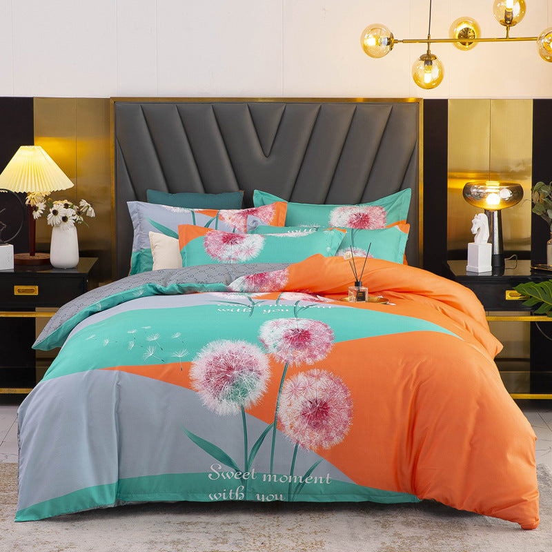 Thickened Brushed Four-piece Winter Bed Sheet And Duvet Cover Three-piece Bedding Set