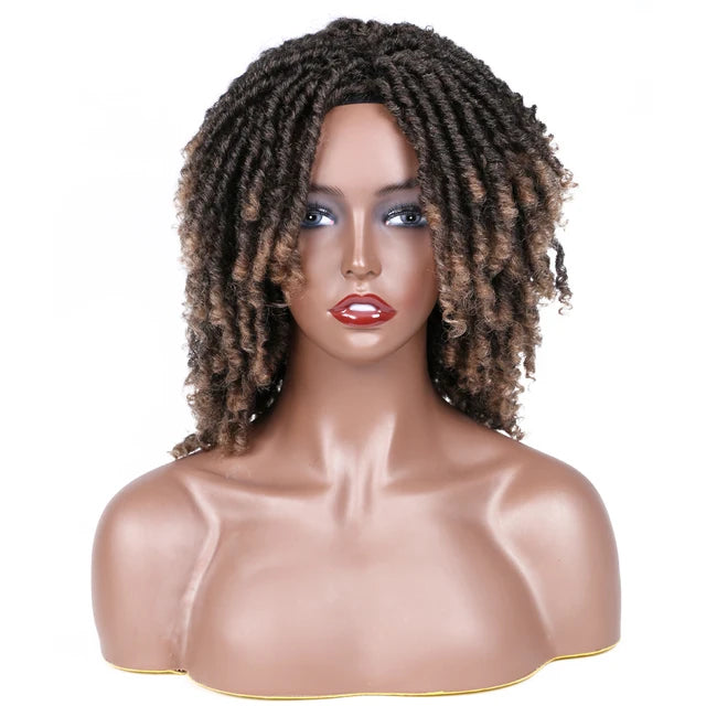 6-Inch Synthetic Lace Front Faux Locs Wig