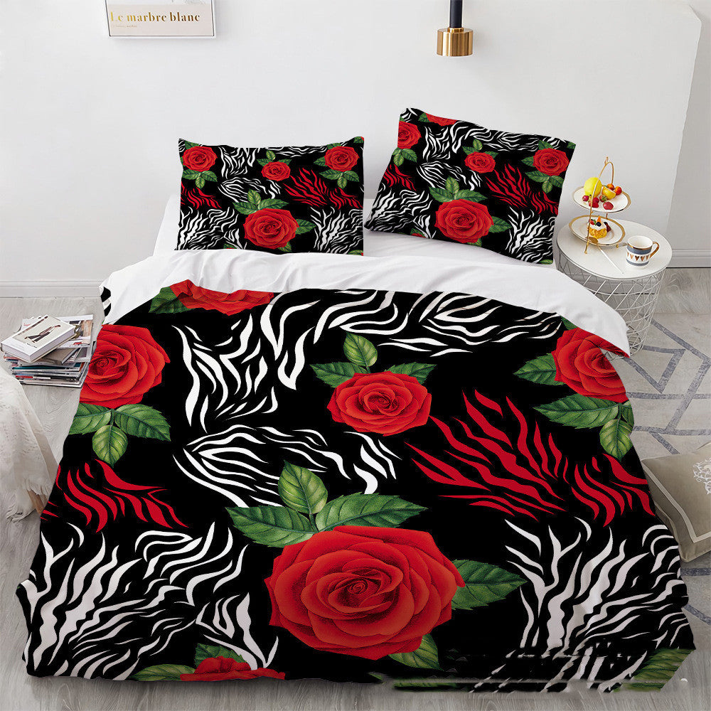 3D Digital Printing Three-piece Home Rose Series