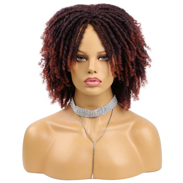 6-Inch Synthetic Lace Front Faux Locs Wig