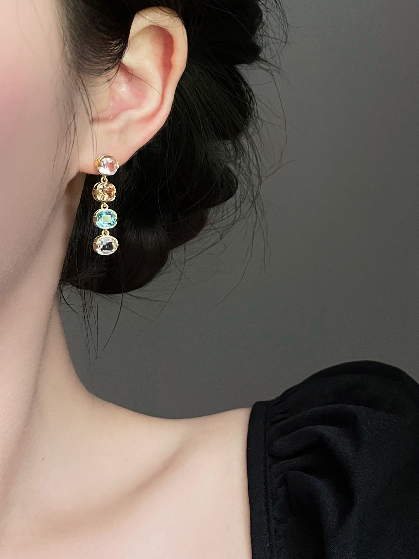 Special-interest Design Colorful Zircon Earrings