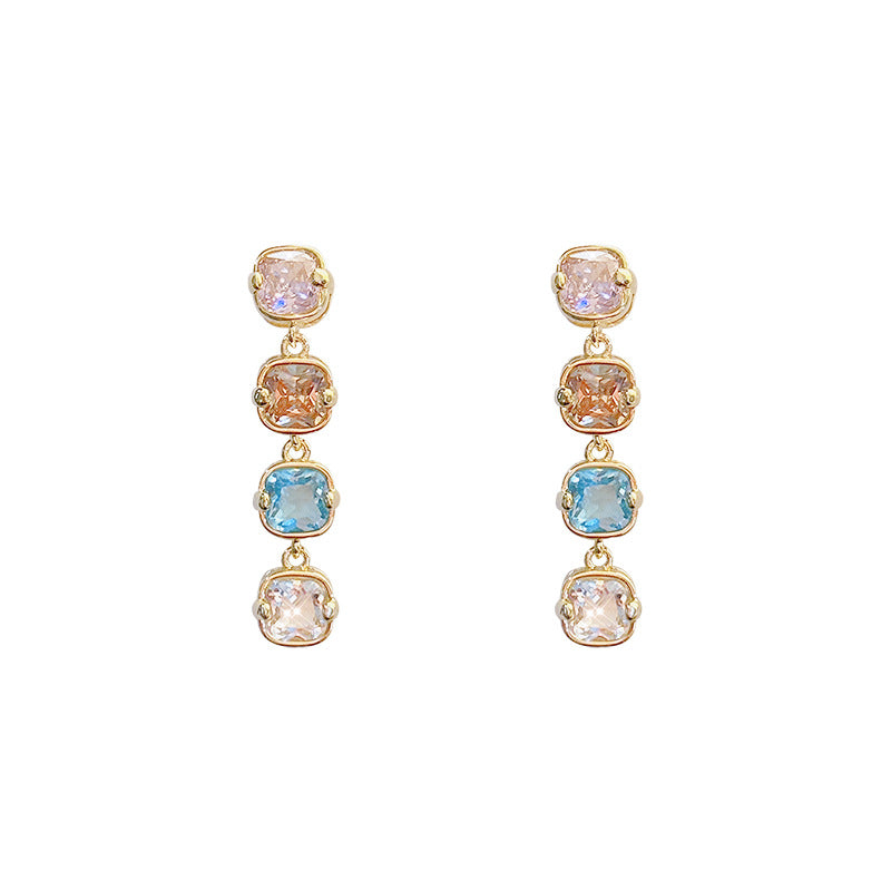 Special-interest Design Colorful Zircon Earrings