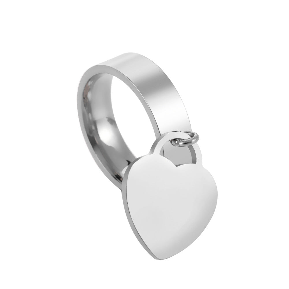 Fashion Simple 18k Golden Smooth Stainless Steel Love Ring