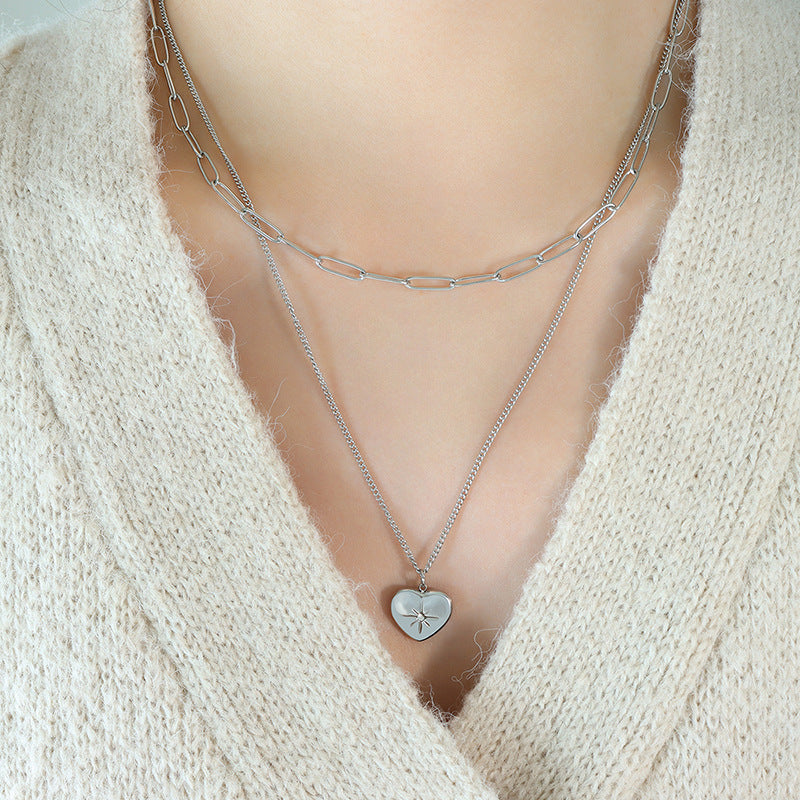 Women's Fashion Double-layer Heart Necklace