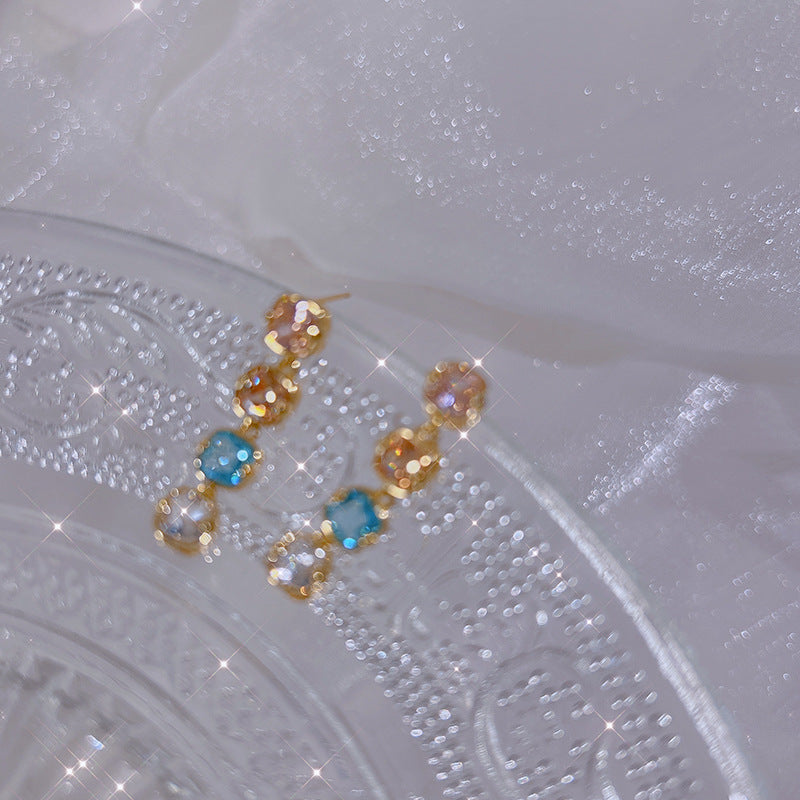 Special-interest Design Colorful Zircon Earrings