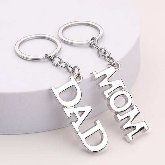 Creative Father Mother's Day Gift Zinc Alloy Letter Keychain