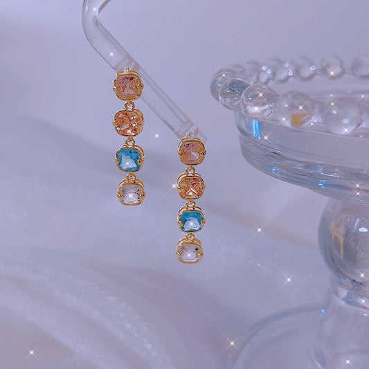 Special-interest Design Colorful Zircon Earrings