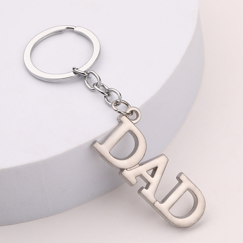 Creative Father Mother's Day Gift Zinc Alloy Letter Keychain