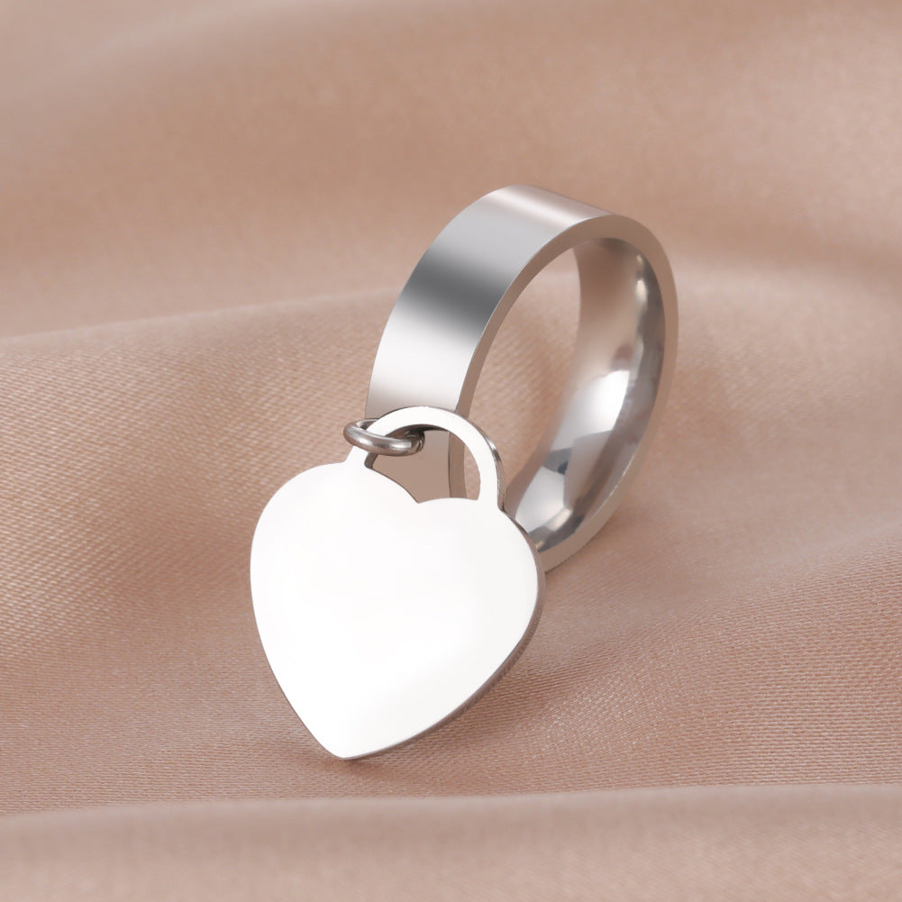 Fashion Simple 18k Golden Smooth Stainless Steel Love Ring