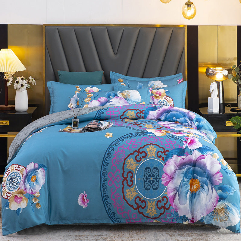 Thickened Brushed Four-piece Winter Bed Sheet And Duvet Cover Three-piece Bedding Set