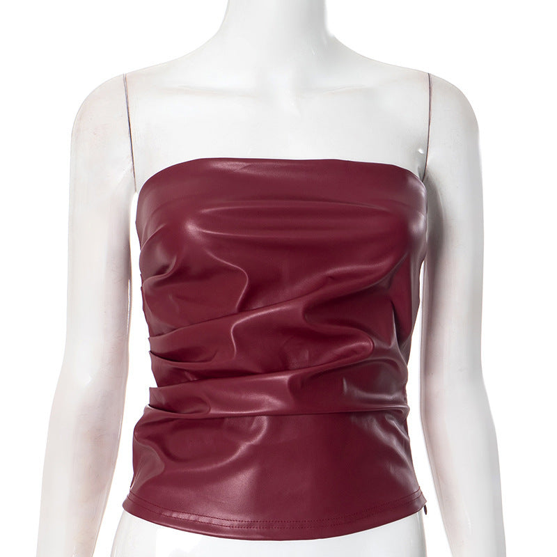 Women's Fashion Clothing Tank-top Leather