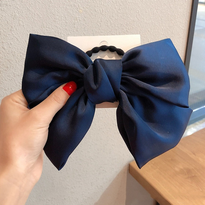 High-grade Satin Bow Headdress Flower Hair Ring